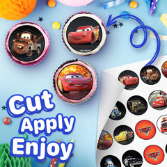 Happy Choices edible cupcake toppers pack adds a fun racing theme to cupcakes.