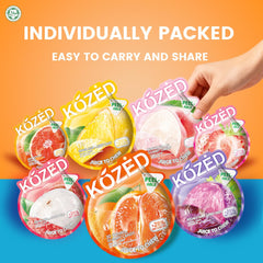 Happy Global Kozed Peelable Gummy assorted flavors display in a pack.