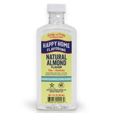Happy Home almond flavoring bottle front, ready to elevate baked goods.