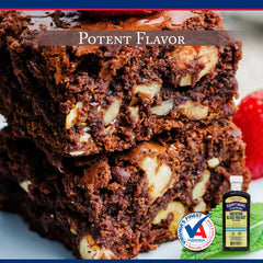 Happy Home flavoring being poured into batter for desserts