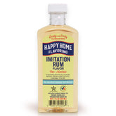 Happy Home imitation cinnamon flavoring bottle shows non-alcoholic spice for baking.
