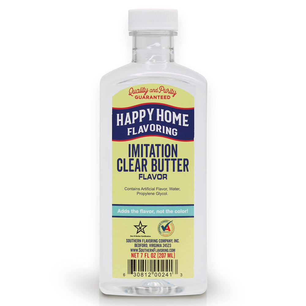 Happy Home Imitation Clear Butter Flavoring bottle elevates baked goods with a rich butter aroma