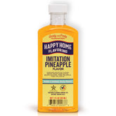 Happy Home imitation pineapple flavoring bottle closeup showing kosher certification for confident use.