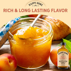 Kosher-certified Happy Home peach flavor in a USA-made bottle