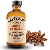 Happy Home Pure Anise Extract bottle closeup shows premium flavor for baked goods