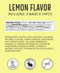 HAPPY ECO xylitol gum lemon stick close-up emphasizing refreshing flavor.