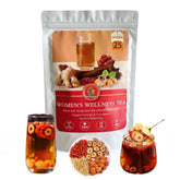 Harbique ginger-goji tea blend ready to brew for a warming, caffeine-free ritual.
