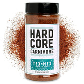 Hardcore Carnivore Tex Mex seasoning bottle front view for bold Tex Mex flavor.