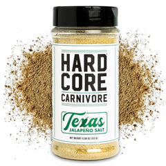 Hardcore Carnivore Texas Jalapeno Salt bottle enhances bold flavor for meals