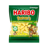 Haribo Banana Candies pack front view, ideal for sharing at parties.