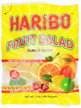 Haribo Fruit Salad Gummies bag showing colorful pieces for shared snacking