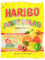 Haribo Fruit Salad Gummies bag showing colorful pieces for shared snacking