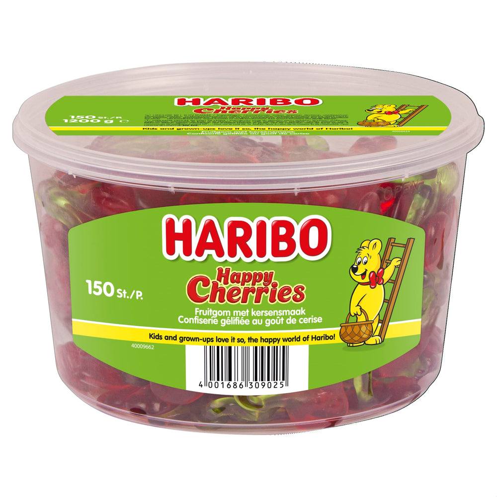 Haribo Happy Cherries pack front view, ideal party snack option.