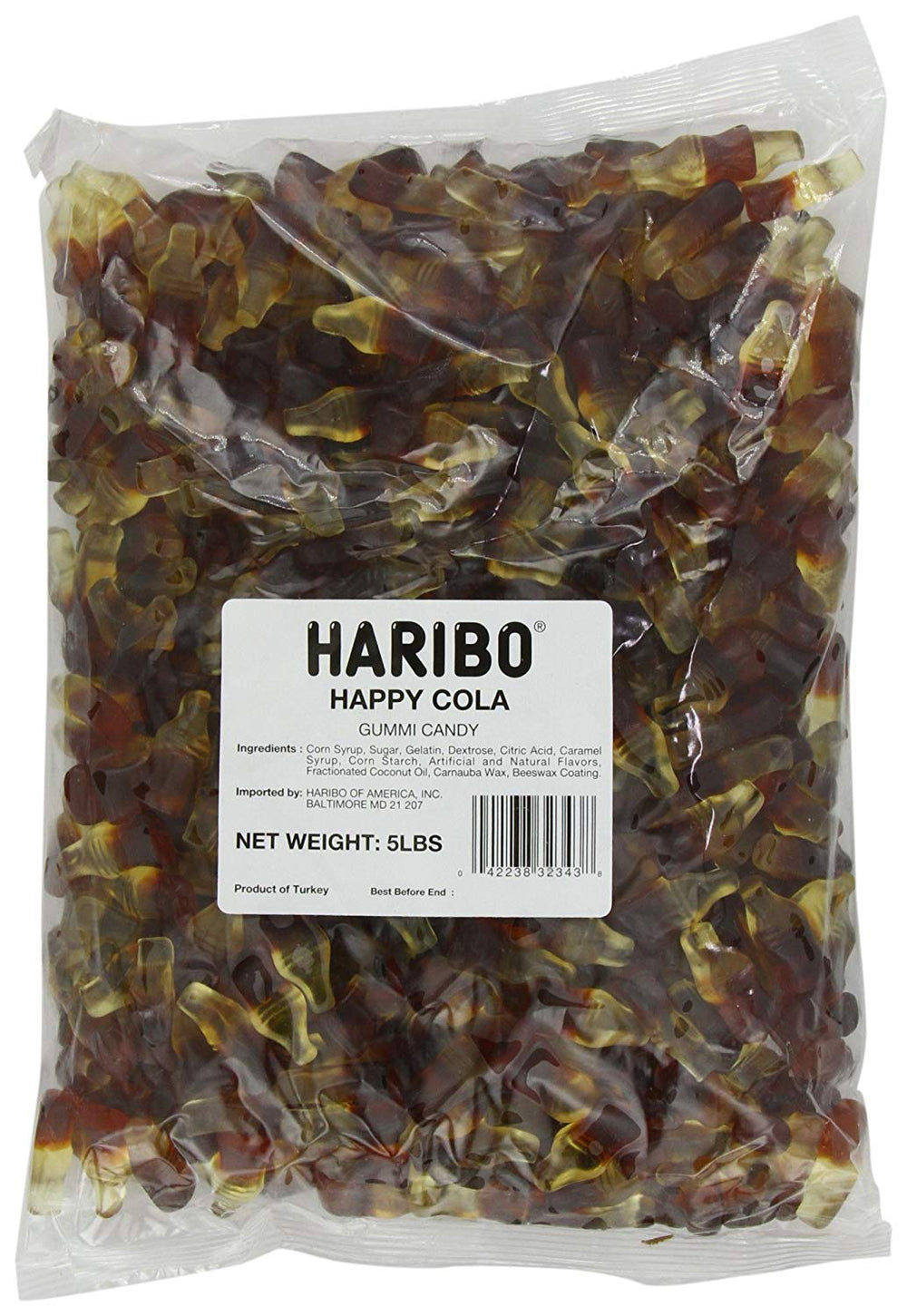 Haribo Happy-Cola 5lb bulk pack gummies, ideal for parties and sharing.