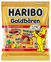 Haribo Mini Gold Bears 250g, bite-sized gummies ideal for sharing.