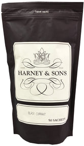 Harney & Sons Black Currant Tea bulk bag with 50 sachets for convenient brewing.