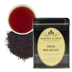 Harney and Sons Irish Breakfast Tea tin front view for a bold morning start
