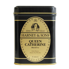 Harney and Sons Queen Catherine loose tea leaves ready to brew with a bold aroma.