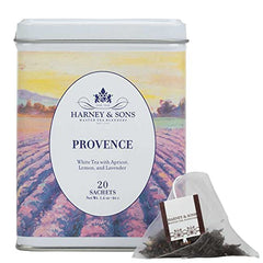 Harney & Sons Provence tea cup steep highlighting floral-apricot aroma