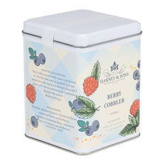 Harney and Sons Berry Cobbler Tea tin pack shot showing the fruit herbal blend
