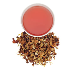 Ingredients like apple and hibiscus appear in Harney & Sons Blood Orange Fruit Tea