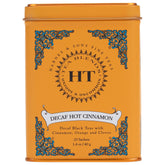 Harney and Sons Decaf Hot Cinnamon tea tin showcases bold flavor