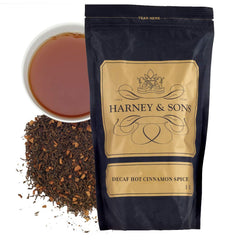 harney and sons decaffeinated hot cinnamon spice tea pack, bold aroma ideal for evening relaxation.