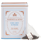Harney & Sons Earl Grey Supreme sachets in a premium box for a refined tea experience