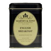 Harney & Sons English Breakfast Keemun tea tin ready to brew a bold morning