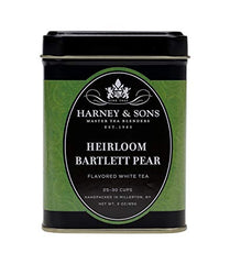 Harney & Sons Heirloom Bartlett Pear tea leaves with fruit for aroma.