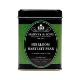 Harney & Sons Heirloom Bartlett Pear tea tin; a light brew option.