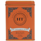 Harney & Sons Hot Cinnamon Sunset tea tin with 20 sachets and bold spice aroma