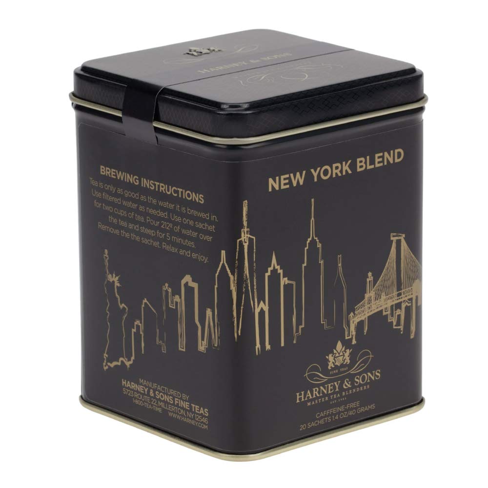 Harney & Sons New York Blend sachets ready to brew a calming cup.