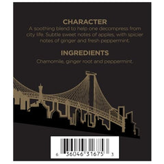 Harney & Sons New York Blend tin showcasing fragrant, caffeine-free tisane.