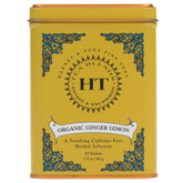 Harney & Sons Organic Ginger Lemon Tea packaging on display, ideal for quick, caffeine-free comfort.