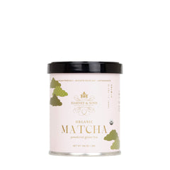 Harney & Sons Organic Matcha 30g tin front view for everyday ritual