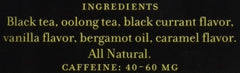 Harney & Sons Paris bergamot aroma close-up, showcasing fruity vanilla and caramel notes.