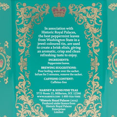 Sachets brewed in a cup to reveal a crisp peppermint tisane by Harney & Sons.