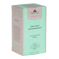 Harney & Sons peppermint tea bags in a box for quick refreshment in daily use.