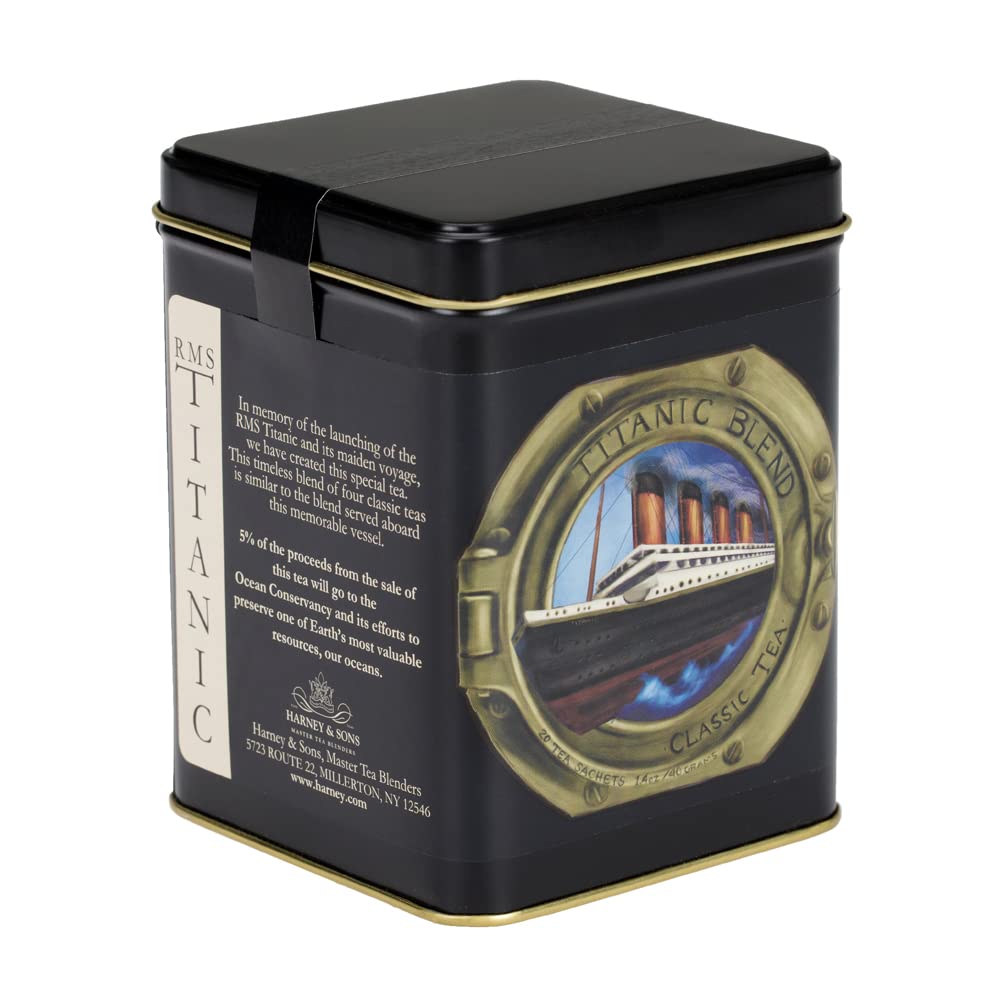 Harney and Sons RMS Titanic tea tin with 20 sachets for commemorative brewing