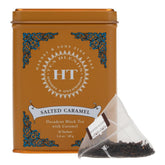 Harney & Sons Salted Caramel Tea tin front view, perfect for relaxing rituals.