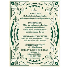 Harney & Sons White Christmas Tea heritage highlights quality ingredients from trusted estates.
