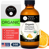 Harvest Moon Delights orange extract bottle showing pure, bright flavor for baking