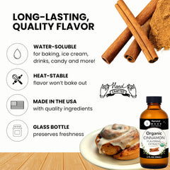 Harvest Moon Delights organic cinnamon drops for concentrated flavor.