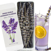 HAVNDRAE edible lavender sprigs with 7-inch stems, ideal for cocktails and desserts.