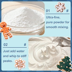 HAVNDRAE Meringue Powder enables royal icing piping with a smooth gloss.
