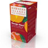 Hawaiian Islands Tea Company Mango Maui Black Tea box front highlighting all-natural packaging for gifting