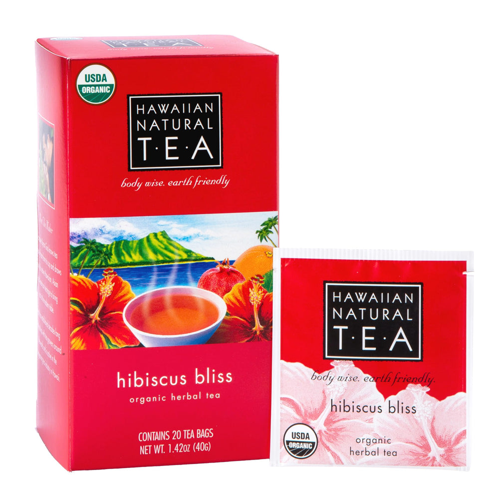 Hawaiian Natural Tea Hibiscus Bliss box ready for a calming moment