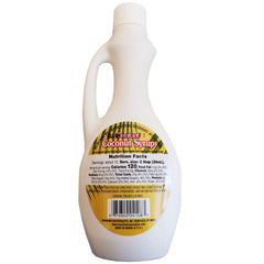 Hawaiian Sun Premium Coconut Syrup pour adds tropical flavor to cocktails and desserts.