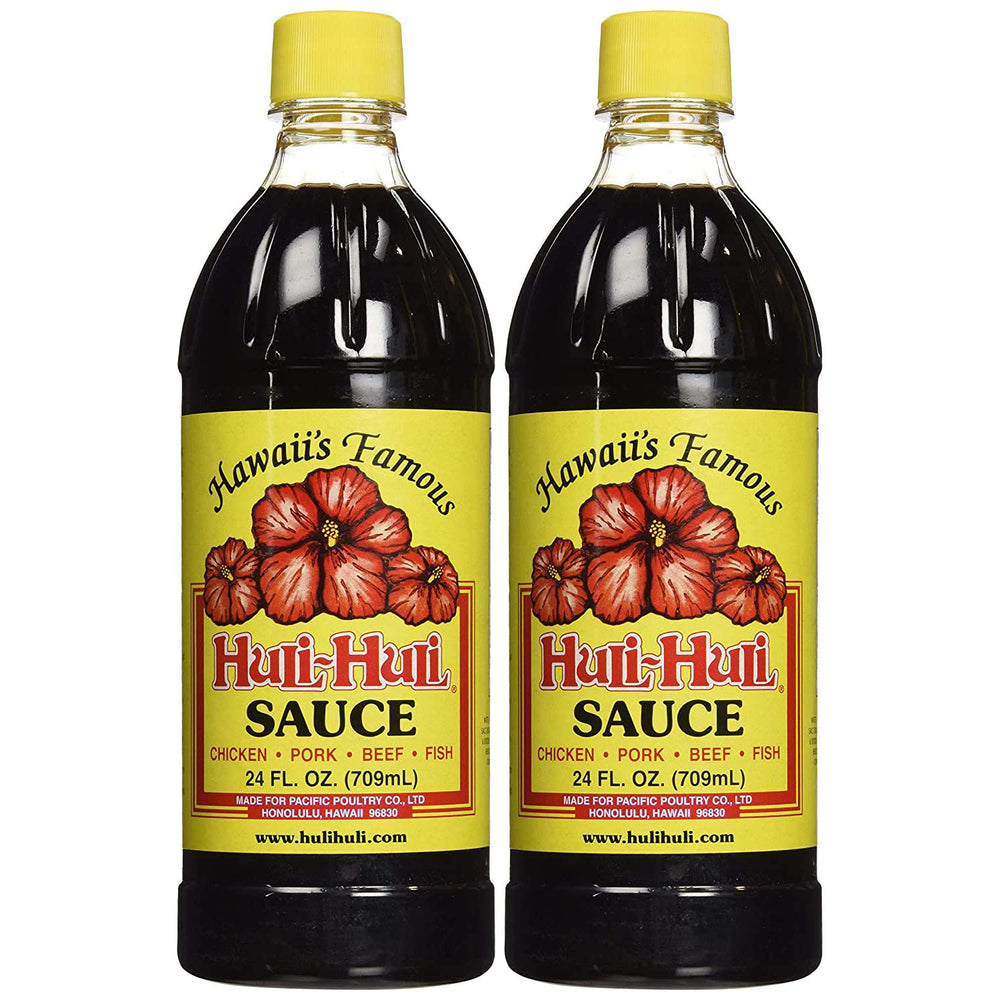 Hawaii's Famous Huli-Huli sauce bottle for marinades and grilling.